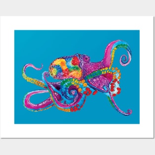 Rainbow Octopus Posters and Art